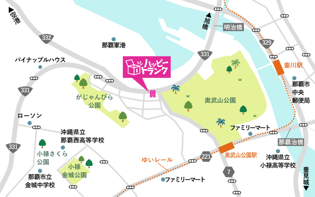 山下町店トランクルームのMAP